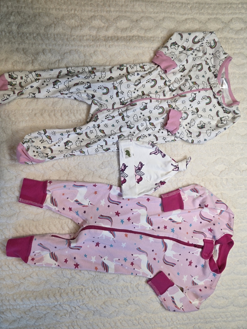 Baby Girl Unicorn Sleep & Hat Bundle 6-9M Pajamas Footie Set Hanna Anderson